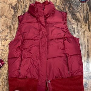 Burgundy puffer vest